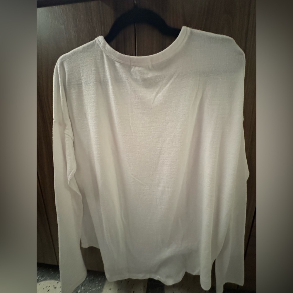 RAG& BONE NEW YORK SLUB LONGSLEEVE TEE- SIZE L- WHITE- GREAT CONDITION - Picture 3 of 4